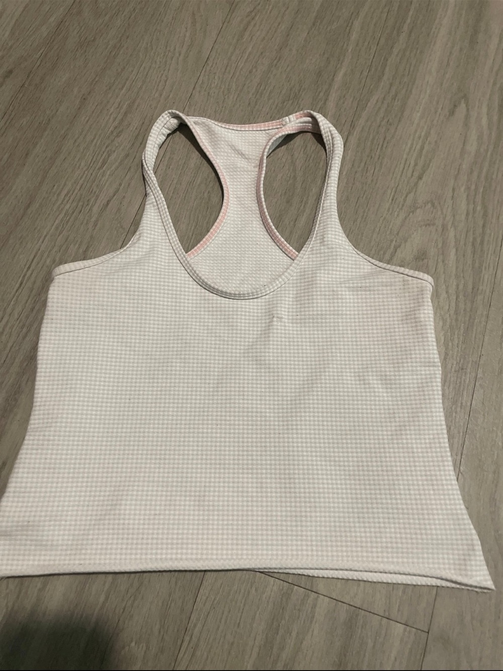 lululemon athletica Light Pink Waffle Racerback Crop Top